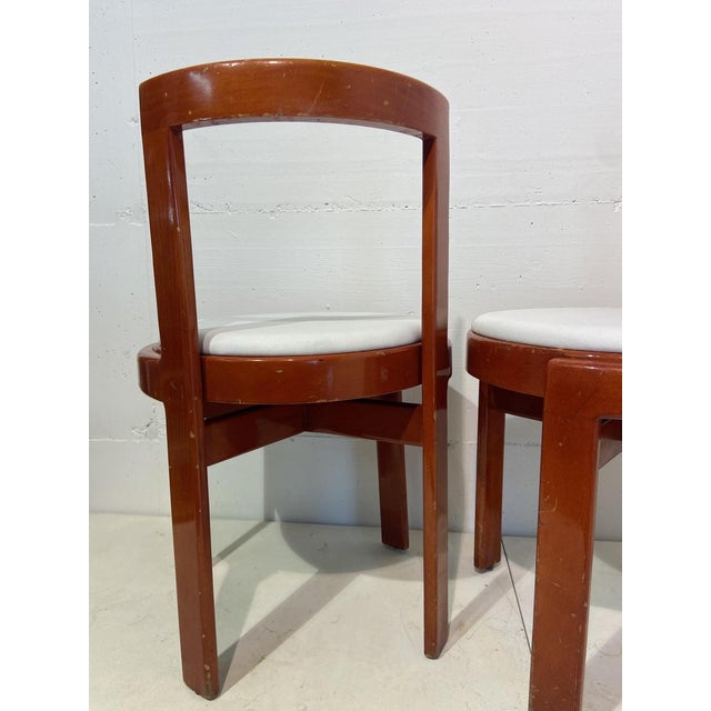 Red Italian Red Lacquered Wooden Breakfast Table and Chairs by Gianfranco Frattini, 1975, Set of 5 For Sale - Image 8 of 16