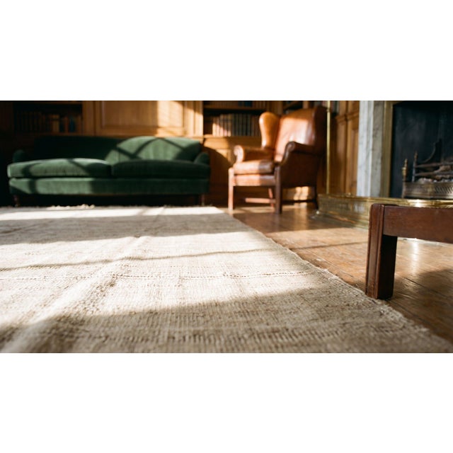 White 1930s White Cream Stripe Antique Persian Kilim Rug 8'2" X 12'0" Hand Knotted Wool Carpet For Sale - Image 8 of 8