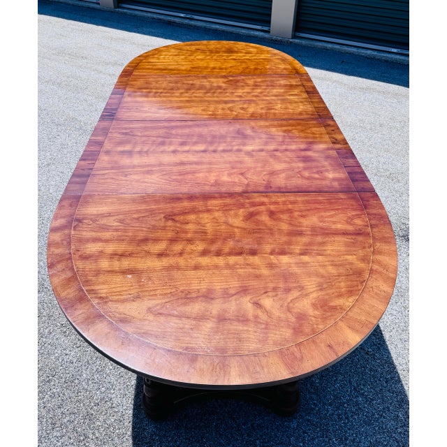 Wood Vintage 1960s Drexel Heritage Mahogany Oval Dining Table & 4 Cane Back Chairs For Sale - Image 7 of 13