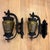 1930s Rare Vintage Hammered Amber Glass Lanterns – Matching Set of Three (Hanging Pendant & Pair of Wall Sconces) For Sale - Image 5 of 6