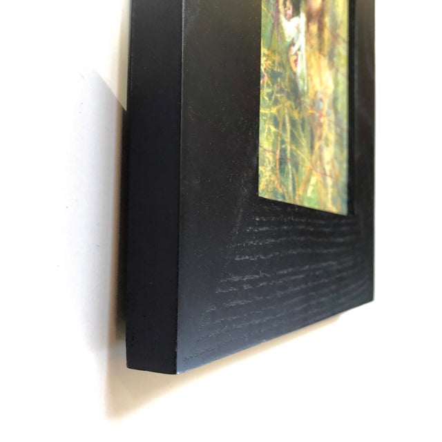 Abstract Miraculous by Lisa Fricker | Oil on collage on board abstract composition with figures and textures For Sale - Image 3 of 4
