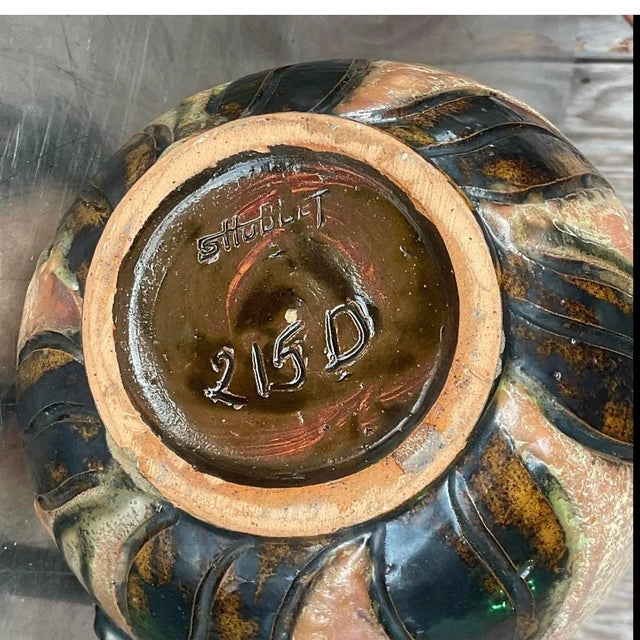 Vintage Sylvain Subblet Signed Sculptural Studio Pottery Vase For Sale - Image 12 of 14