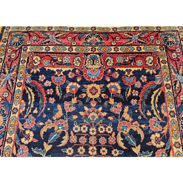 Vintage Indian Agra Rug, Handwoven Wool Pile, Allover Floral Design, 3' x 5' For Sale In Chicago - Image 6 of 13