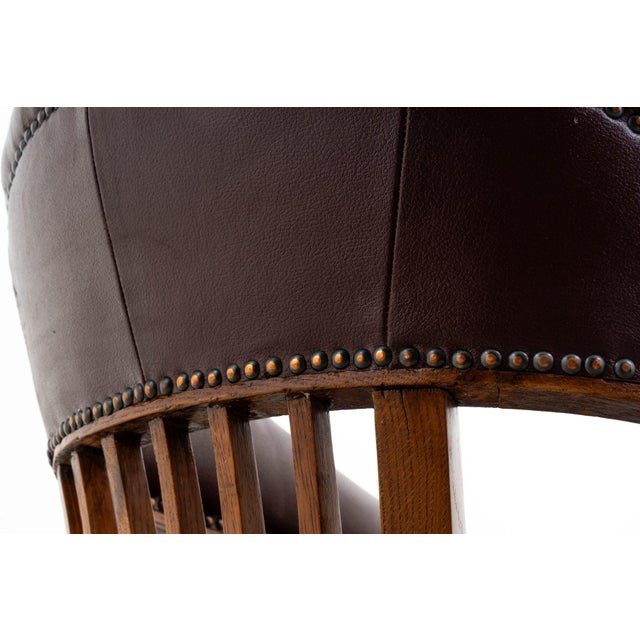 Office Chair in Leather & Oak by Adolf Loos for F. O. Schmidt, 1890s For Sale - Image 16 of 18