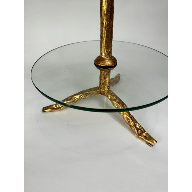 Gold Mid 20th Century Gilt and Glass Stand / Table in the Style of Diego Giacometti For Sale - Image 8 of 10