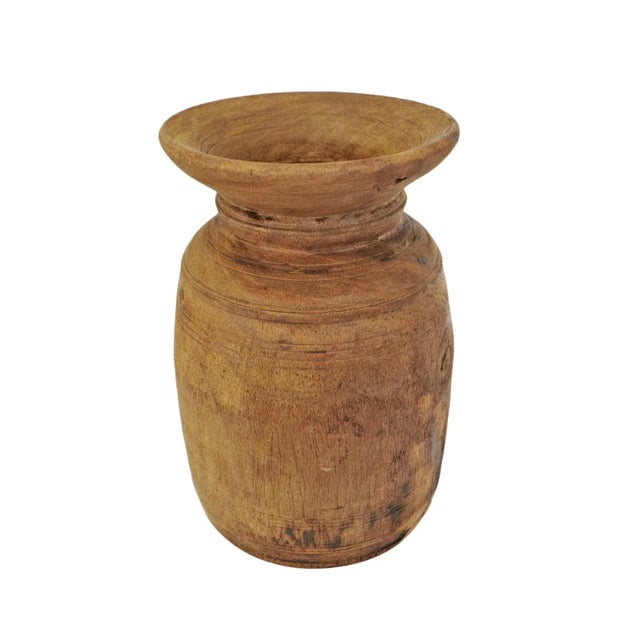 Wood Vintage Mid 20th Century India Wood Pot For Sale - Image 7 of 7