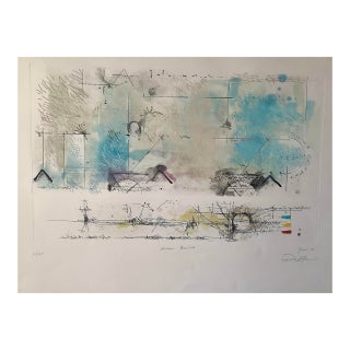 Signed 1985 Etching by Islam Monirul (Monir) — Aurore Boreale For Sale