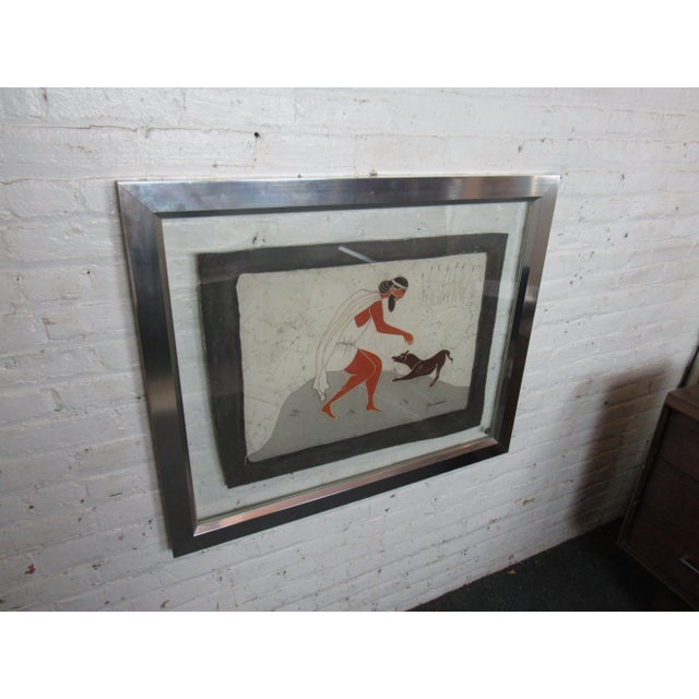 Egyptian-Themed Framed Artwork For Sale - Image 4 of 8