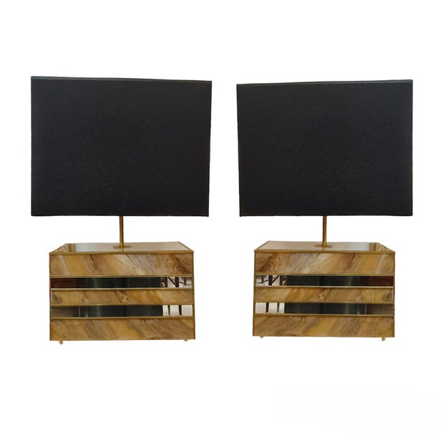 Marble Effect Lamps, 1980s, Set of 2 For Sale - Image 6 of 6