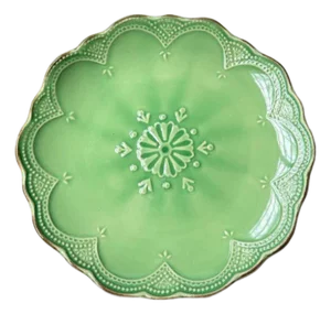 Retro-Style Handmade Embossed Ceramic Plate