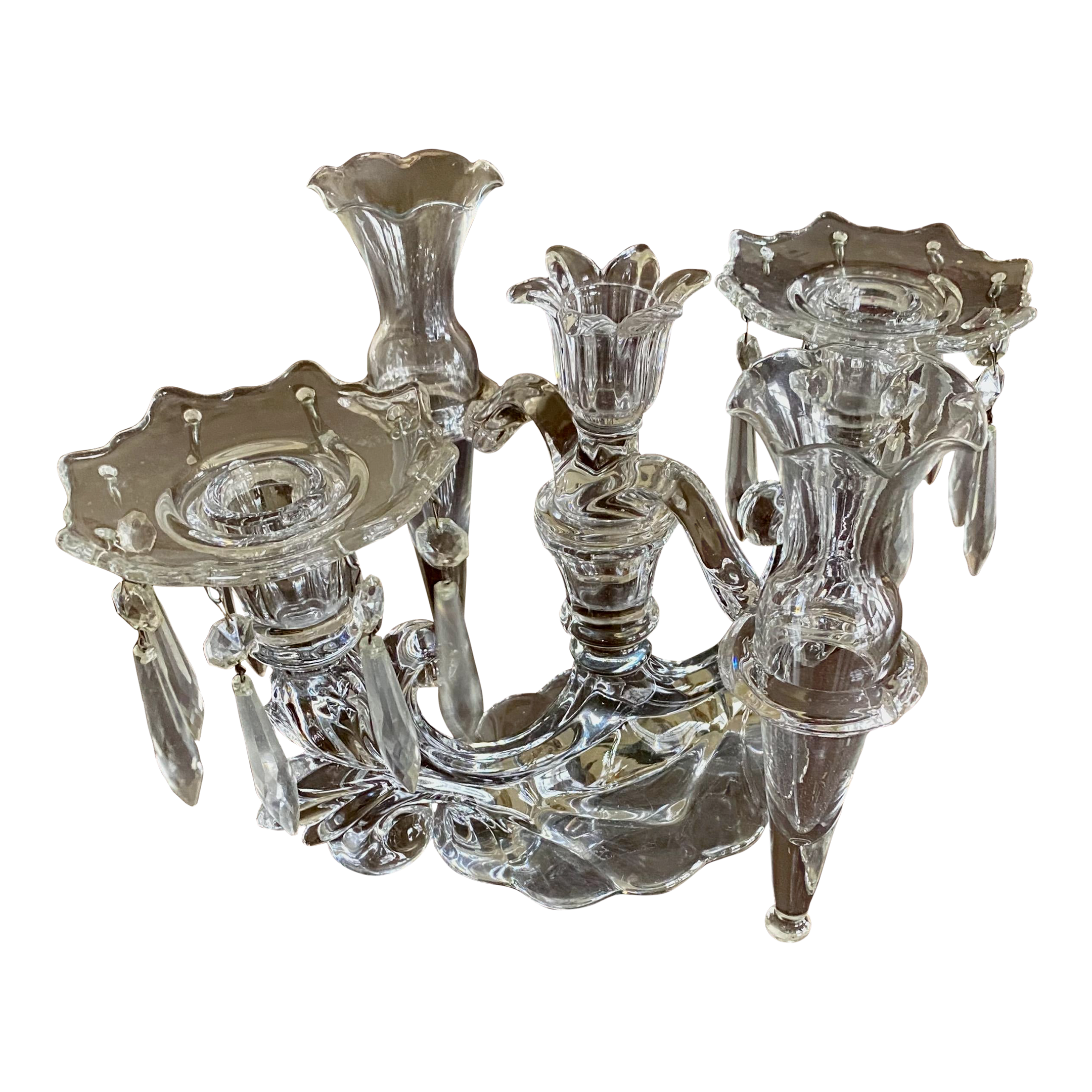Paire De Chandeliers 3 Bougies En Laiton Massif - Vintage, Fabrication Indienne