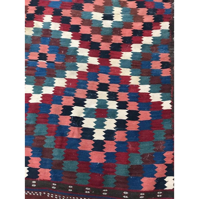 Vintage Caucasian Kilim Rug For Sale - Image 3 of 16