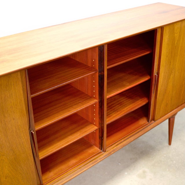 1950s Omann Jun. Møbelfabrik Model #19 Rosewood Tall Sideboard / Highboard Designed by Gunni Omann For Sale - Image 11 of 13