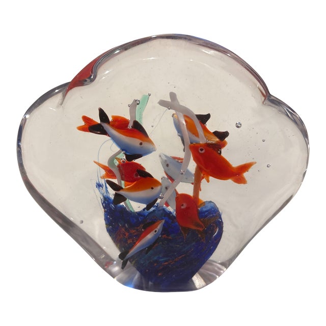 Mid 20th Century Hand Blown Glass Aquarium Attributed to Murano For Sale