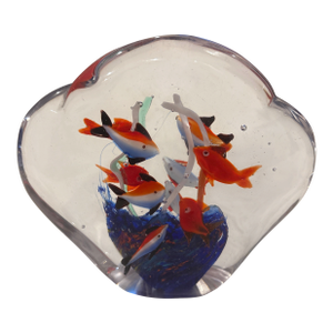 Mid 20th Century Hand Blown Glass Aquarium Attributed to Murano