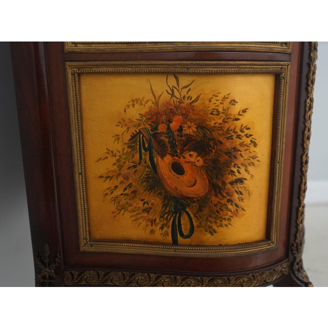 Paines Vernis Martin Bow Front Mahogany Vitrine Display Cabinet For Sale - Image 16 of 18