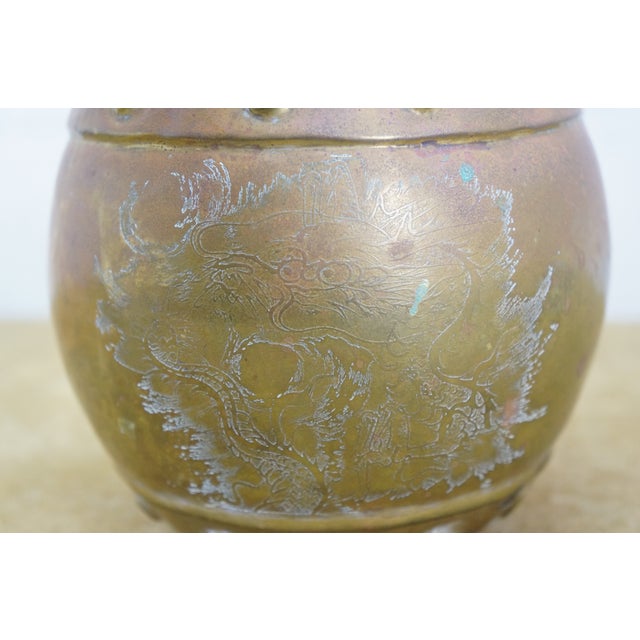 Antique Japanese Dovetailed Copper Dragon Tobacco Tea Snuff Storage Jar Caddy 6" For Sale - Image 11 of 12