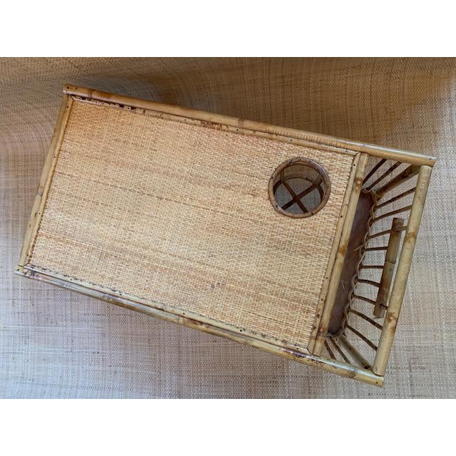 Vintage Wicker Rattan Lap Tray / Bamboo Breakfast Tray Chairish