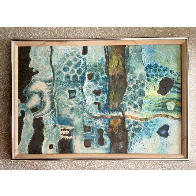 Vintage Framed Abstract Art on Board For Sale - Image 15 of 15