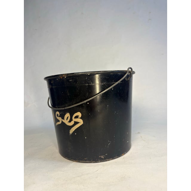 Mid 20th Century Vintage French Country Style Metal Bucket - "Cerises" For Sale - Image 5 of 8