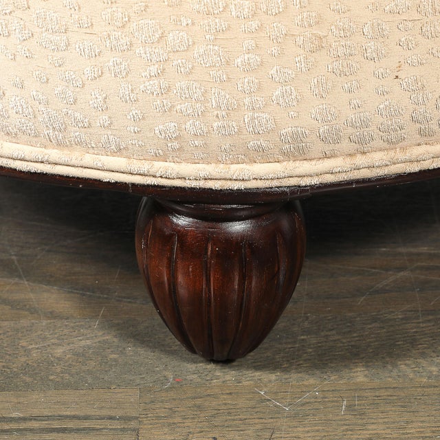 Art Deco Art Deco Upholstered Ottomans With Walnut Reeded Supports Manner of Ruhlmann For Sale - Image 3 of 13