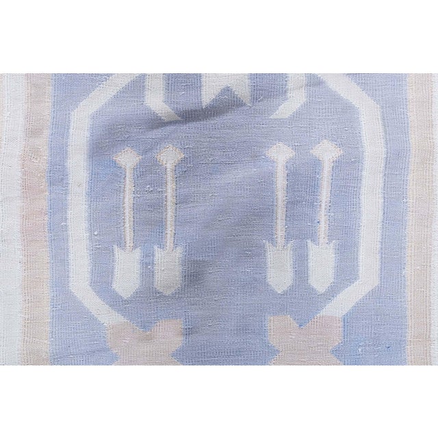 Doris Leslie Blau Vintage Indian Dhurrie Soft Beige Flatweave Cotton Carpet For Sale - Image 4 of 11