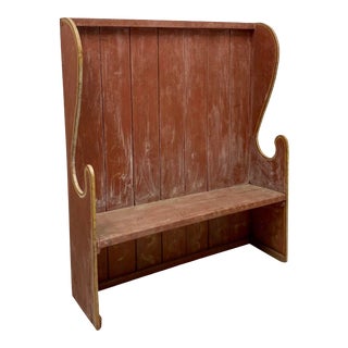 Vintage Farmhouse Style Rustic Painted Bench For Sale