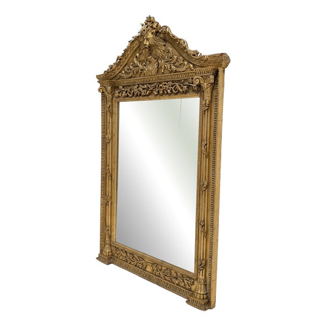 Large Ornate Gold Mirror, 1980s For Sale