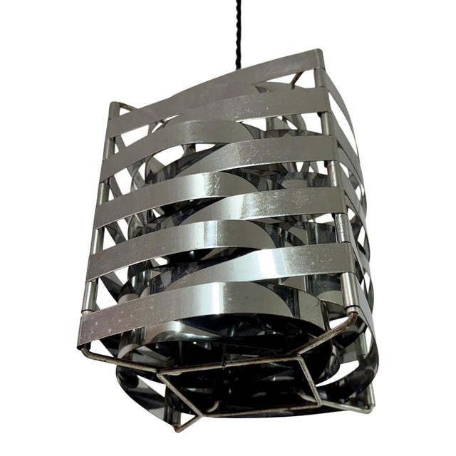 Chrome Ceiling Light in the style of Max Sauze, 1970s For Sale - Image 10 of 10