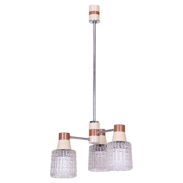 Mid-Century Chandelier in Chromed Steel and Glass from Drukov, Czech, 1970s For Sale - Image 13 of 13