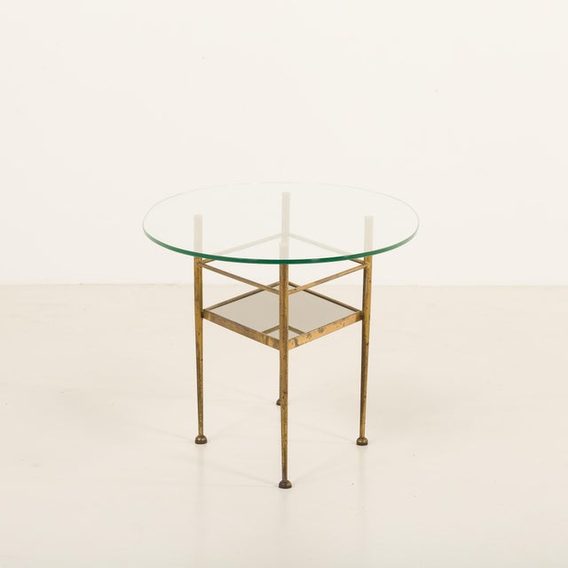 1970s Mid-Century Italian Glass and Brass Table in the style of Gio Ponti, 1970s For Sale - Image 5 of 12