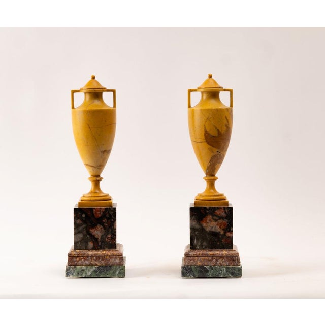 Urns in Yellow Marble, 1840, Set of 2 For Sale - Image 4 of 4