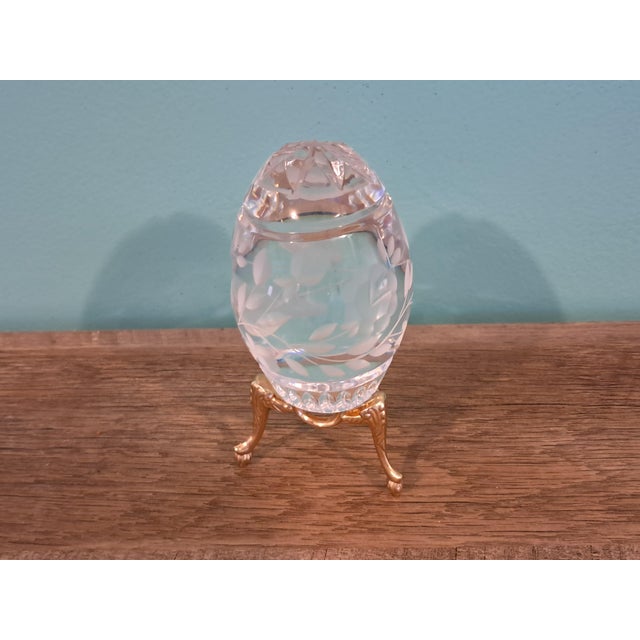 1960s Sullivans Lead Crystal Paperweight With Golden Stand For Sale - Image 12 of 16