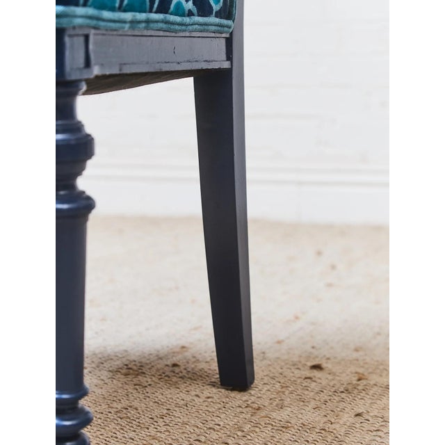 Mid 20th Century Mid 20th Century French Imperial Chair With Teal Dining Chairs For Sale - Image 5 of 6