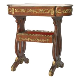 Antique French Flame Mahogany, Birds Eye Maple and Ormolu Serving Table C1920 For Sale