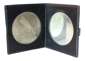 Mid 20th Century Leather Encased Round Mirror