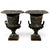 Black Pair of Antique French Cast Iron Campana Garden Urns With Lion Mask Handles 24" For Sale - Image 8 of 10