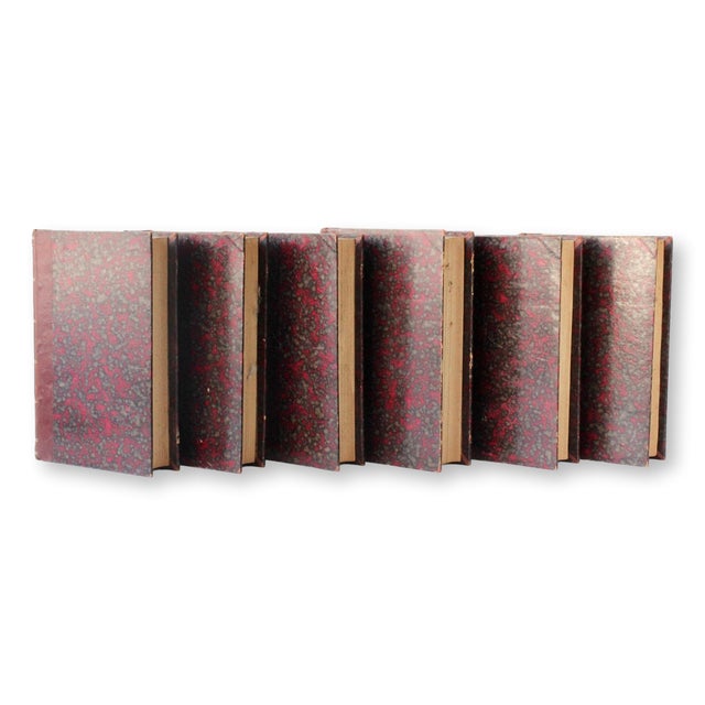 1895 French Civil Law Leather Bound Books, Set of 6 For Sale - Image 4 of 4