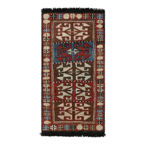 2010s Rug & Kilim’s Antique Tribal Style Rug in Red, Blue & Brown Patterns