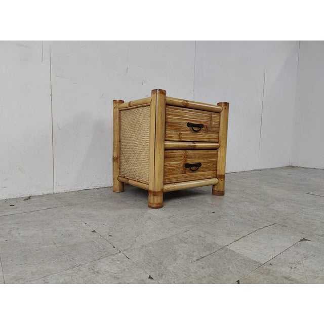 Bamboo Bedside Cabinet, 1970s For Sale - Image 10 of 18