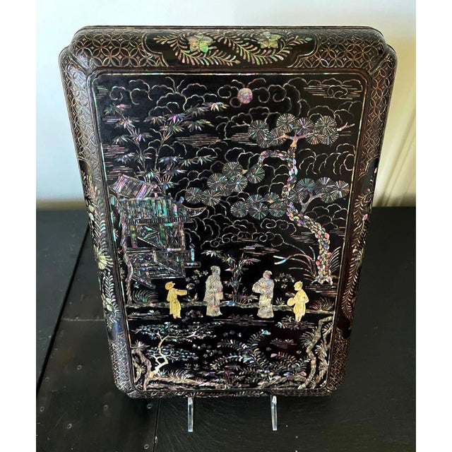 Antique Japanese Ryukyu Island Lacquer & Inlay Box For Sale - Image 11 of 13
