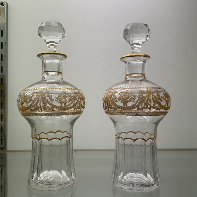 1940s 1940s French St. Louis Crystal Scent Bottles - a Pair For Sale - Image 5 of 5