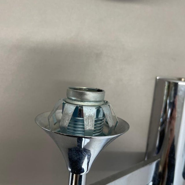 Chrome Tube Torch Wall Light attributed to Gaetano Sciolari, Italy, 1970s For Sale - Image 17 of 18