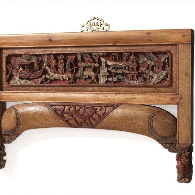 This antique beech panel was retrieved from a late 19th century four-poster wedding bed. Created in Shanghai, East China,...