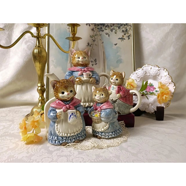 This vintage 1980s Otagiri "Whiskers" figural ceramic cat tea set infuses the home with delightful storybook nostalgia and...