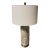 Abstract Modern Greige Glaze Greek Key Table Lamp For Sale