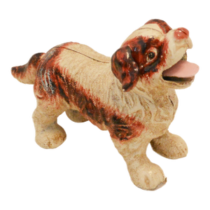Vintage Cavalier King Charles Spaniel Mechanical Cast Iron Puppy Bank