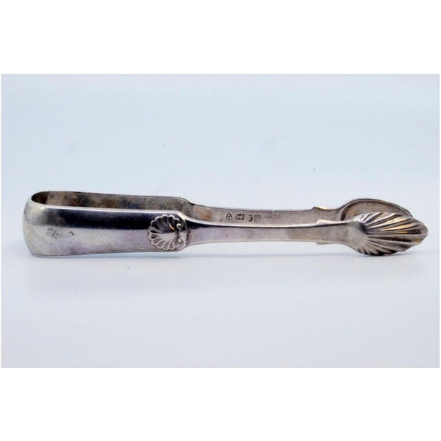 Metal Acanthus Leaves-Shaped Silver Ice Tongs For Sale - Image 7 of 9