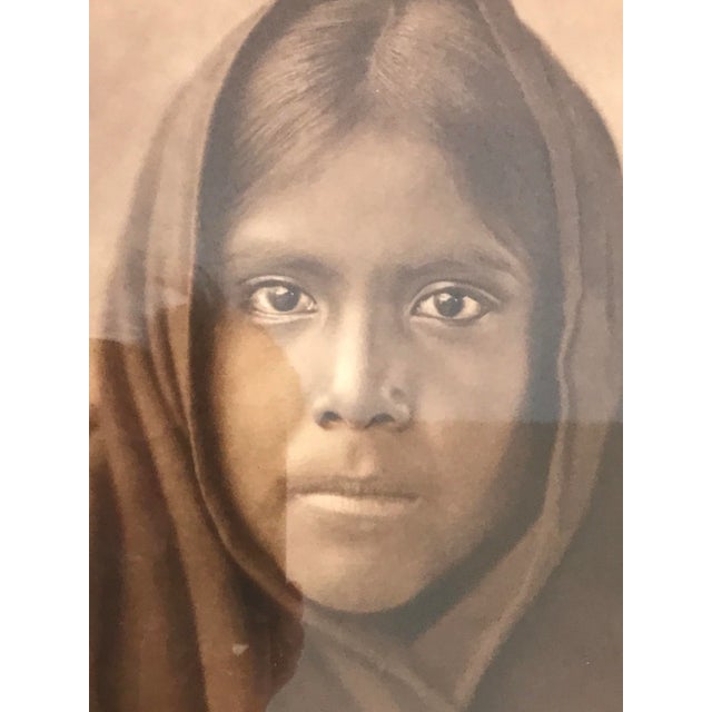 Wood Framed Edward Curtis Qahtatika Girl C 1907 Christopher Cordozo For Sale - Image 7 of 13