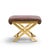 Warren Lloyd for Weiman Mid Century Brass X Base Stools - Pair For Sale - Image 10 of 12